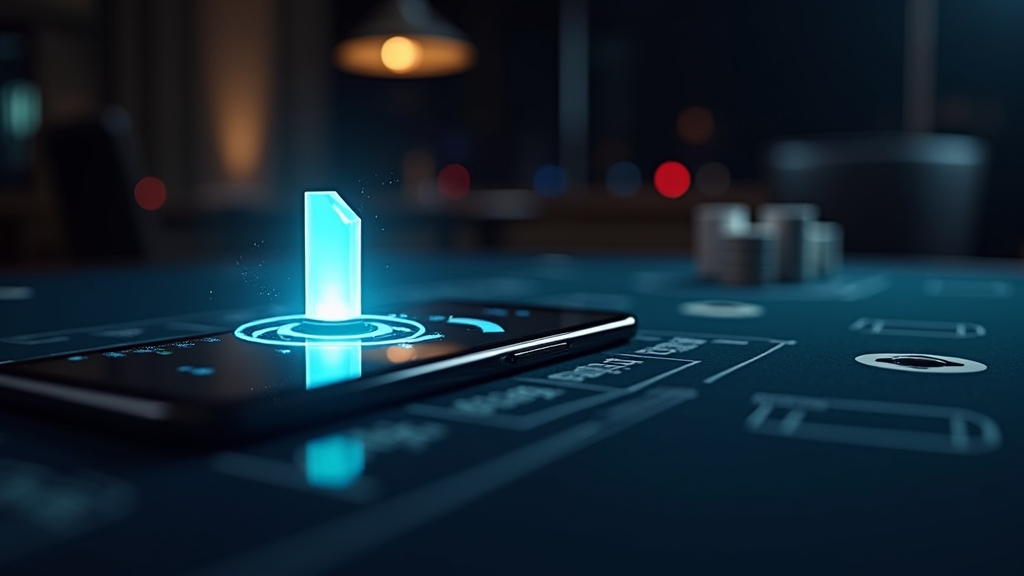 Android-Smartphone mit APK-Download und Sicherheitsprüfung im dunklen Casino-Stil